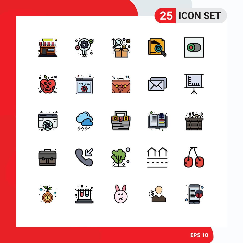 25 Creative Icons Modern Signs and Symbols of control page search business web page Editable Vector Design Elements