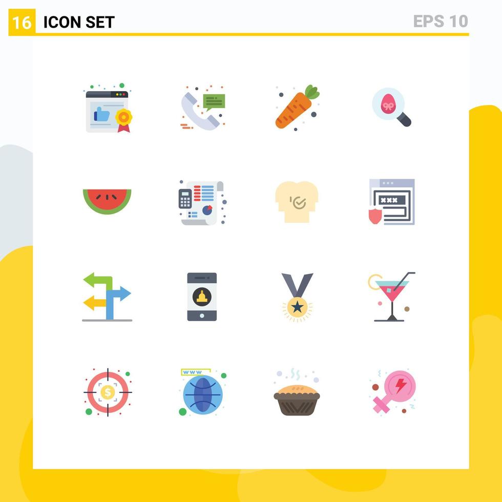 Set of 16 Modern UI Icons Symbols Signs for plan fruit food food easter Editable Pack of Creative Vector Design Elements