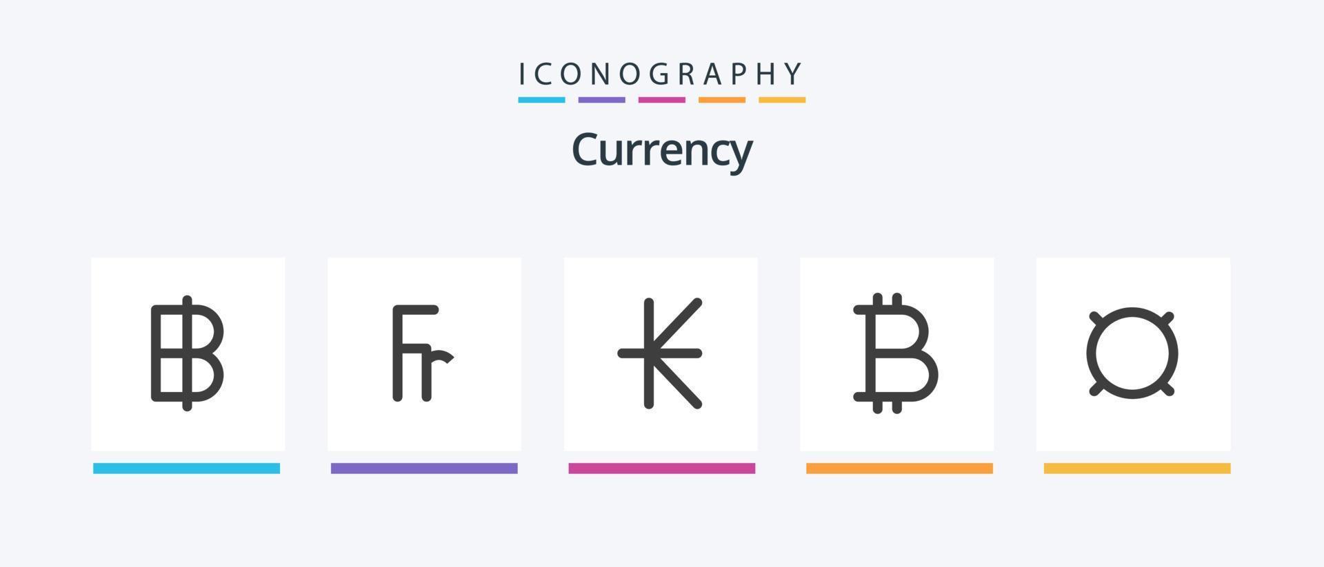 Currency Flat 5 Icon Pack Including cash. generic money. currency. currency. bitcoin. Creative Icons Design vector