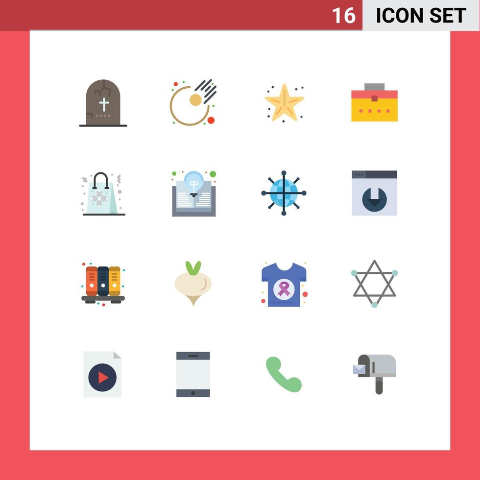 16 Creative Icons Modern Signs and Symbols of bag user beach worker bag starfish Editable Pack of Creative Vector Design Elements