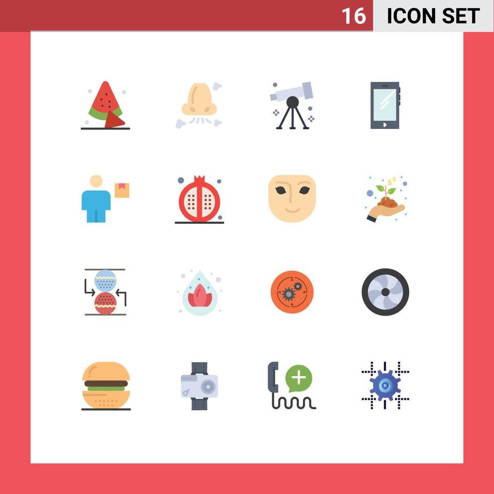 16 Flat Color concept for Websites Mobile and Apps iphone mobile biology smart phone study Editable Pack of Creative Vector Design Elements
