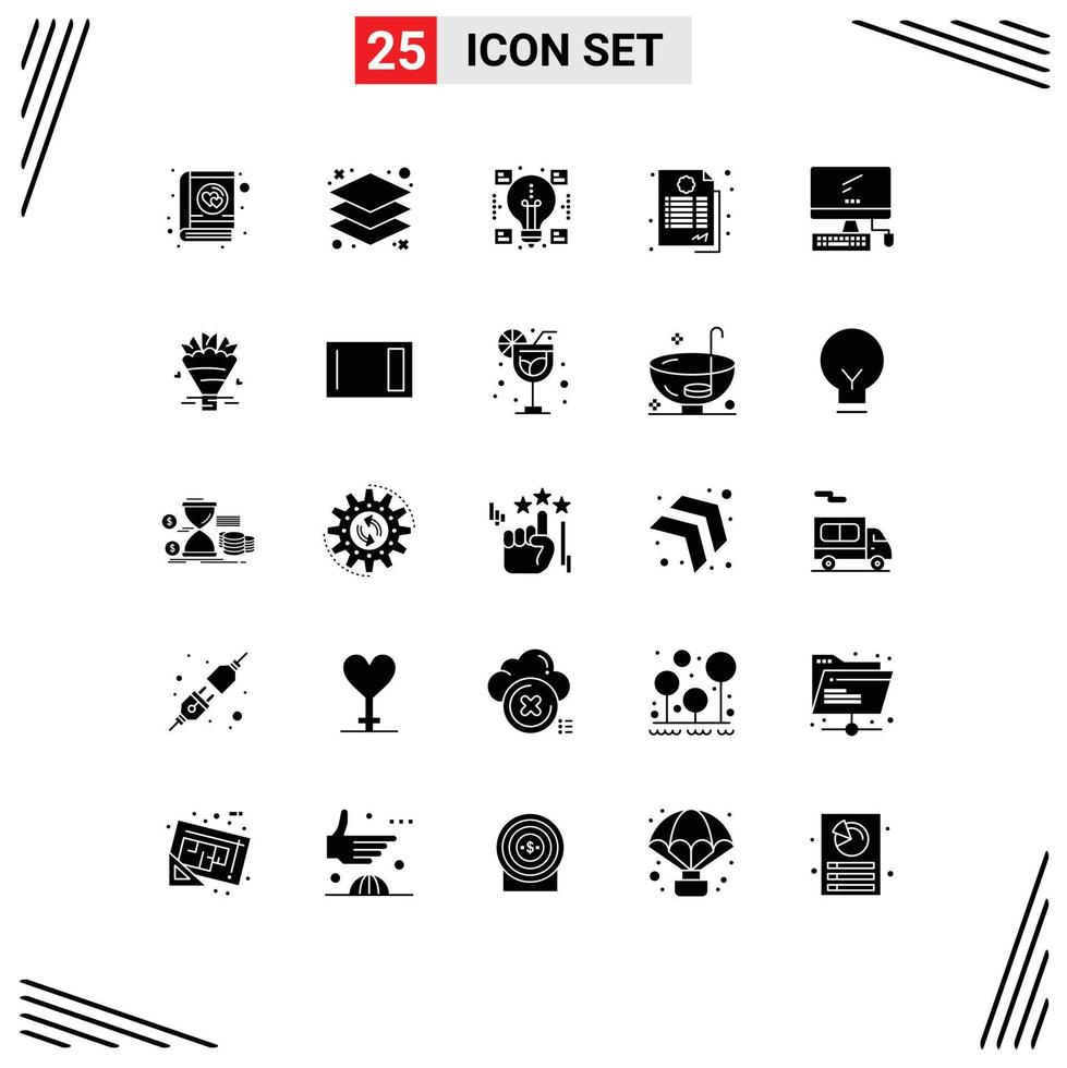 25 creativo íconos moderno señales y símbolos de dispositivo computadora ideas acuerdo contrato editable vector diseño elementos
