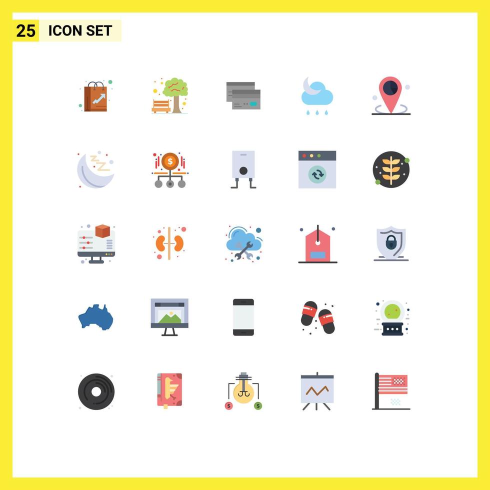 25 Creative Icons Modern Signs and Symbols of night forecast creditcard money credit Editable Vector Design Elements