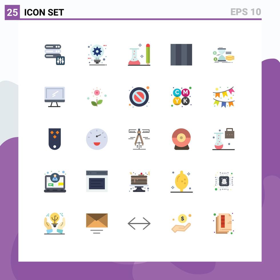 Stock Vector Icon Pack of 25 Line Signs and Symbols for money hourglass education layout science Editable Vector Design Elements