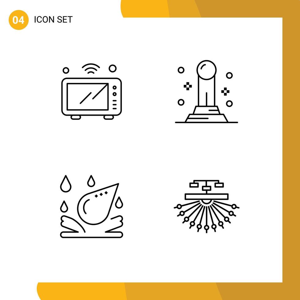 4 4 línea concepto para sitios web móvil y aplicaciones Internet spa horno Finanzas mejoramiento editable vector diseño elementos