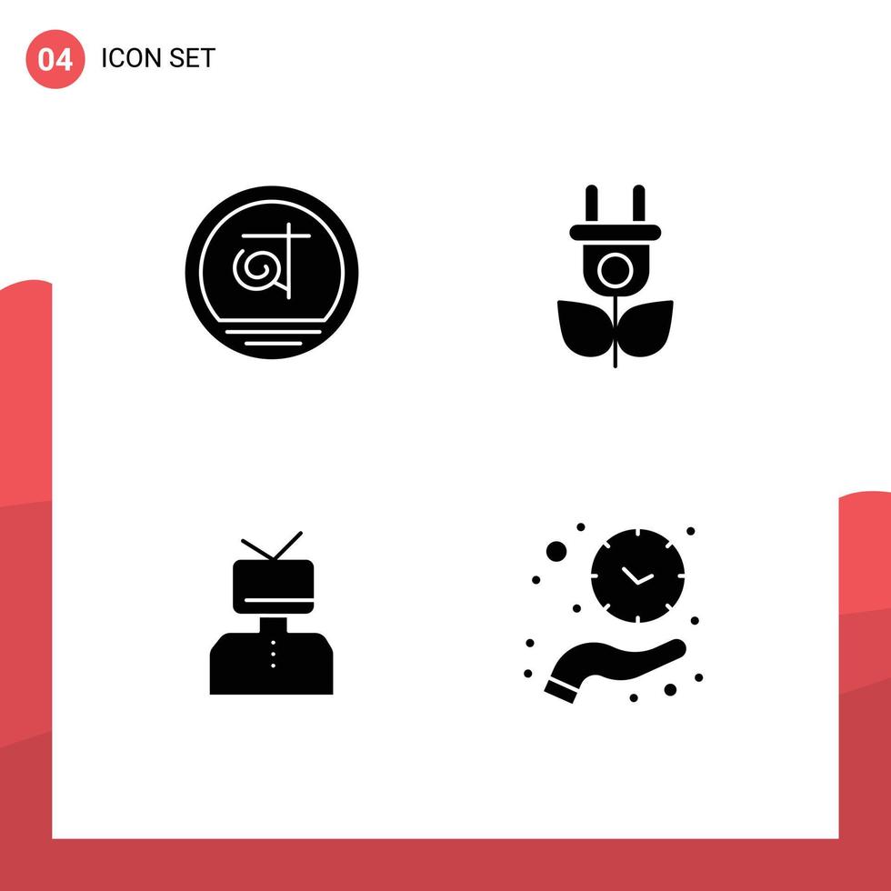 Stock Vector Icon Pack of 4 Line Signs and Symbols for bangla esteem business nature person Editable Vector Design Elements