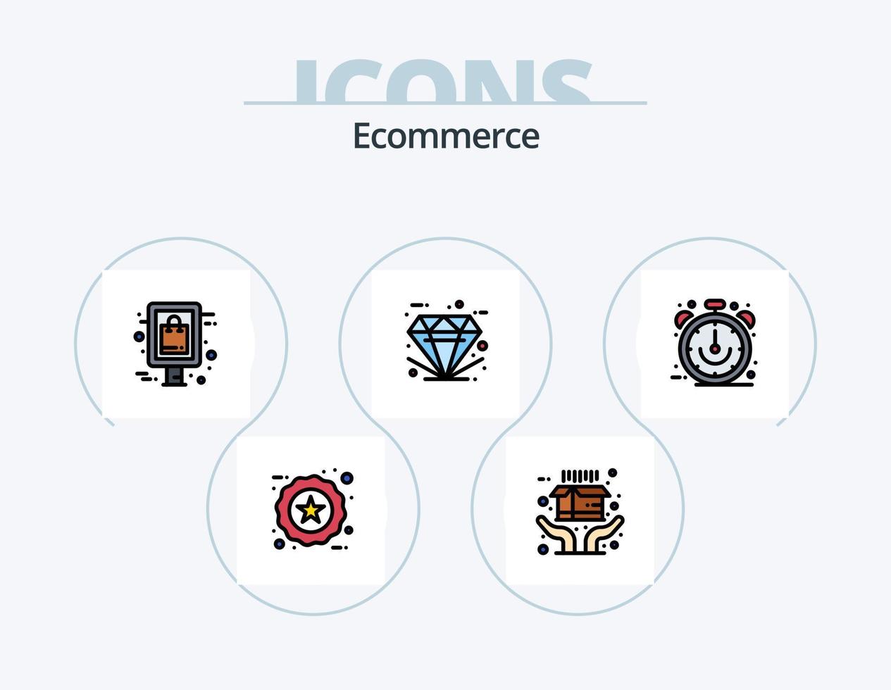 Ecommerce Line Filled Icon Pack 5 Icon Design. ecommerce. premium. gift. good. best vector