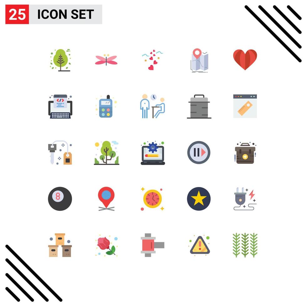 25 Creative Icons Modern Signs and Symbols of route map spring location wedding Editable Vector Design Elements