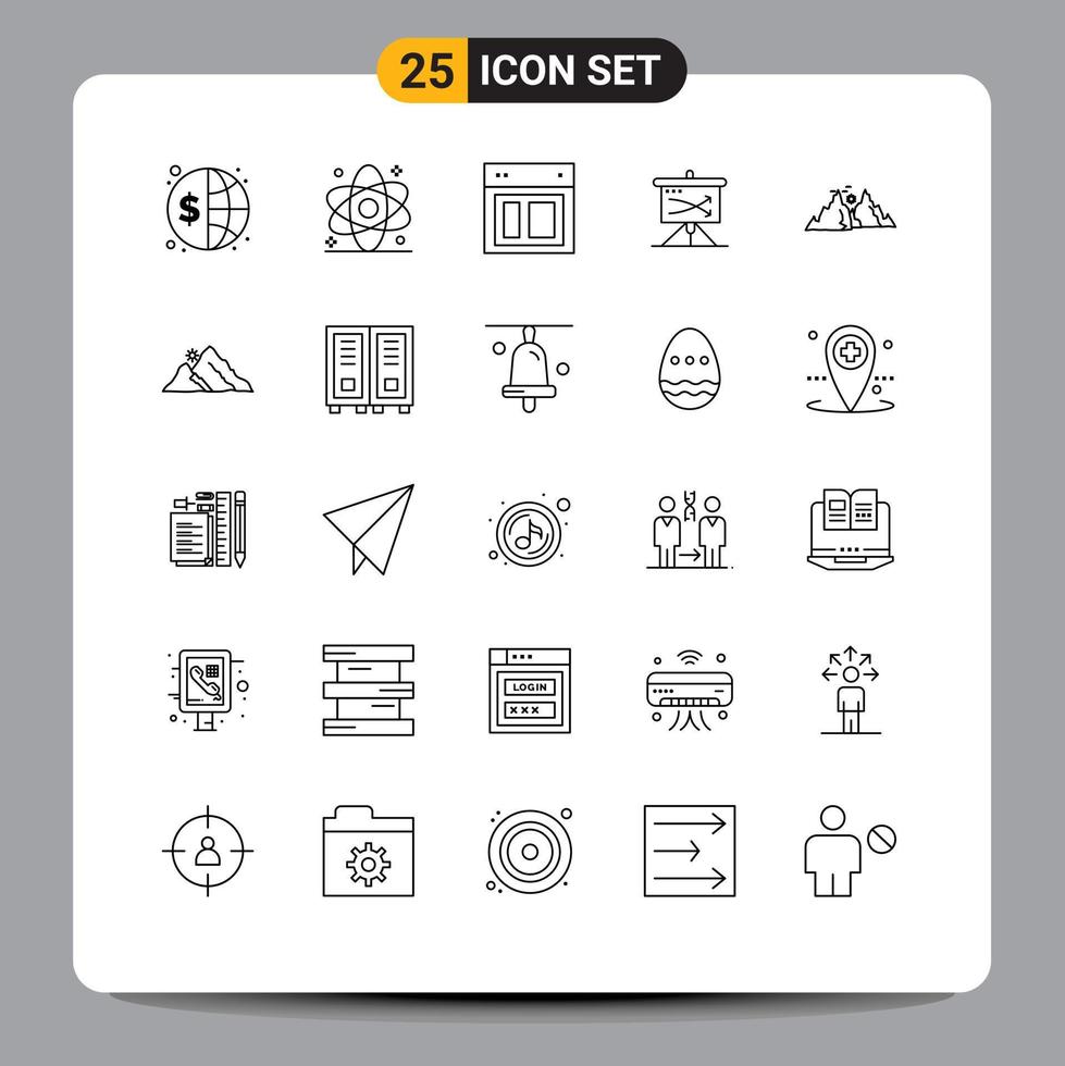 Line Pack of 25 Universal Symbols of plan strategic healthcare website site Editable Vector Design Elements