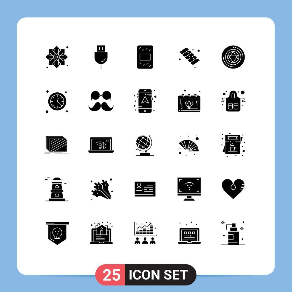 Universal Icon Symbols Group of 25 Modern Solid Glyphs of magic marshmallow products candy pack Editable Vector Design Elements