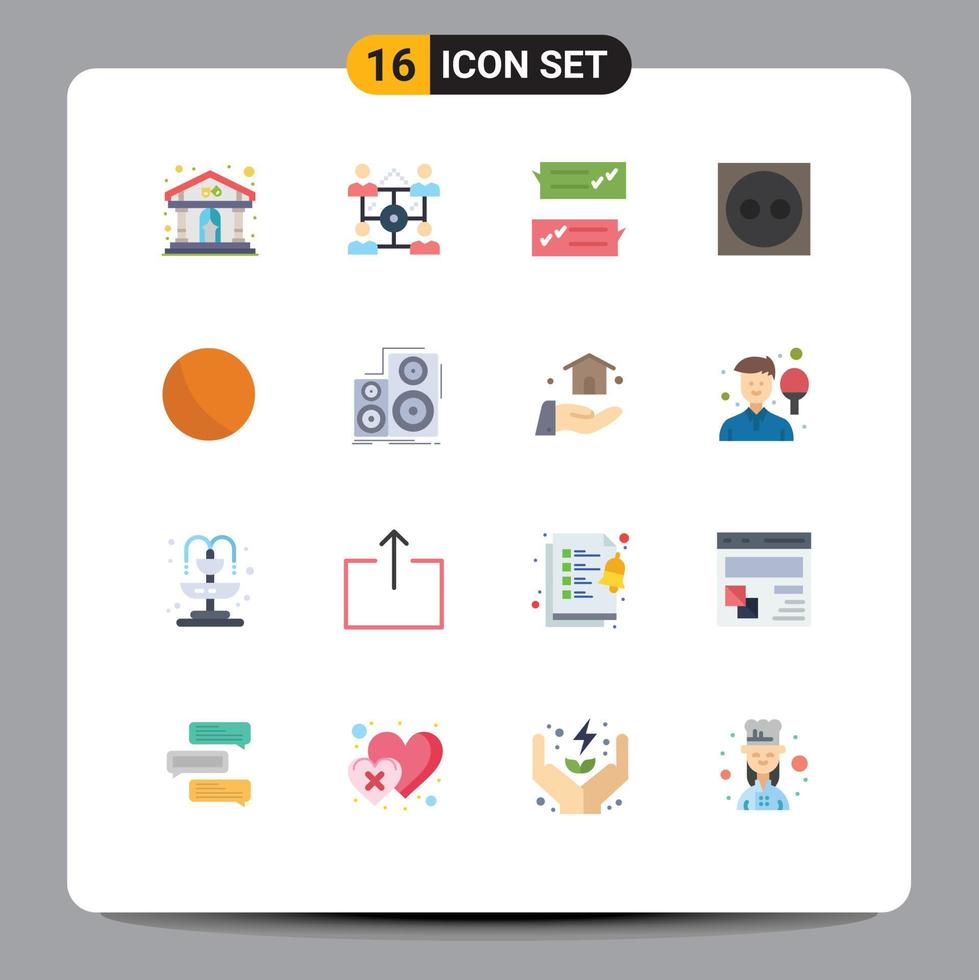 Stock Vector Icon Pack of 16 Line Signs and Symbols for ball plug chat electric support Editable Pack of Creative Vector Design Elements