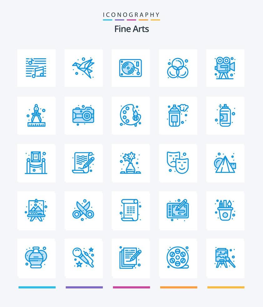 creativo multa letras 25 azul icono paquete tal como diseño. círculo. origami. Arte. letras vector