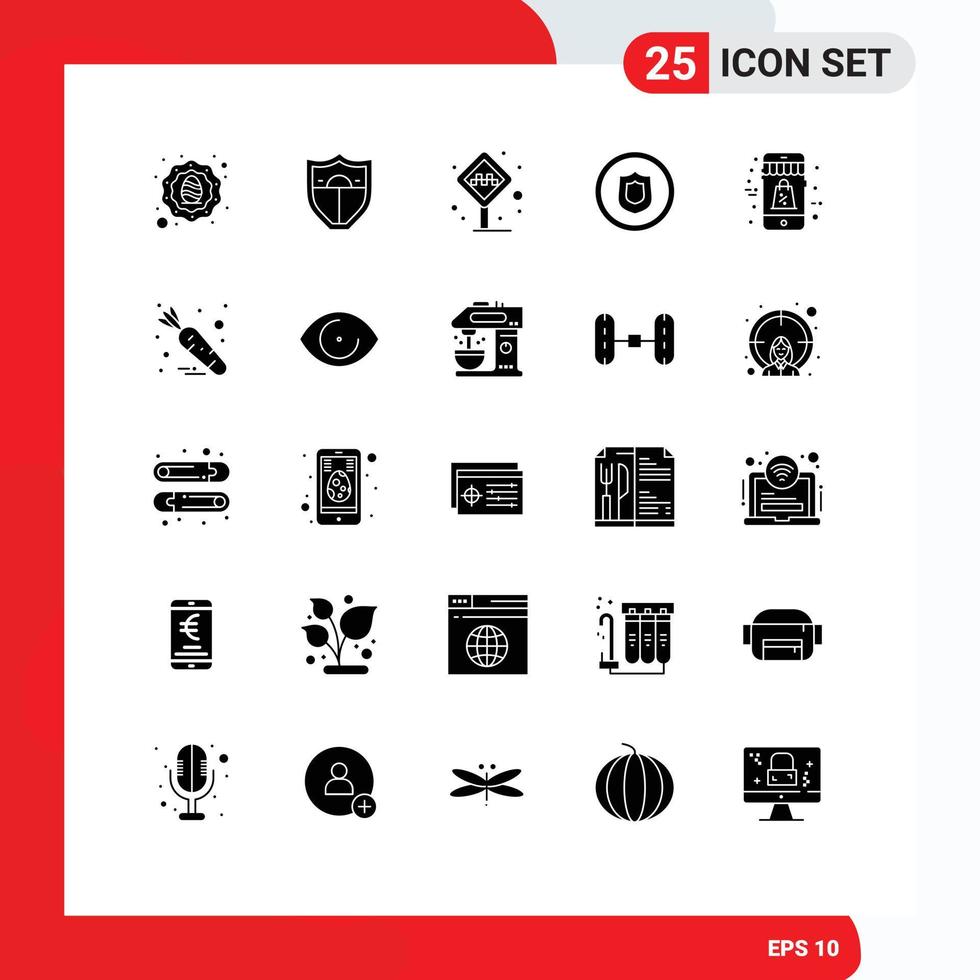 25 Creative Icons Modern Signs and Symbols of discount shield cabin security award Editable Vector Design Elements