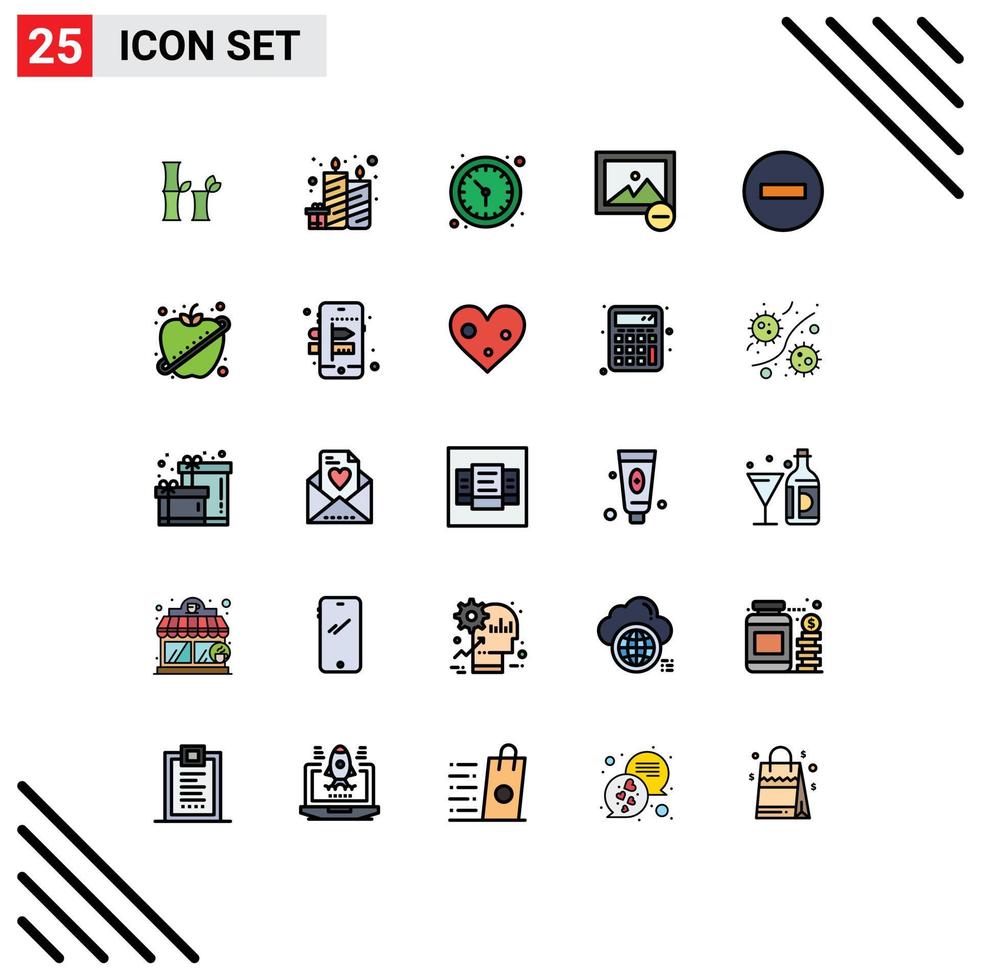 25 Creative Icons Modern Signs and Symbols of remove minus time delete image Editable Vector Design Elements