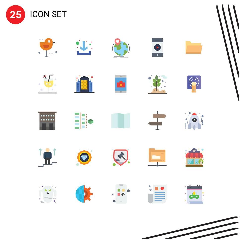 Stock Vector Icon Pack of 25 Line Signs and Symbols for open speaker globe sound audio Editable Vector Design Elements
