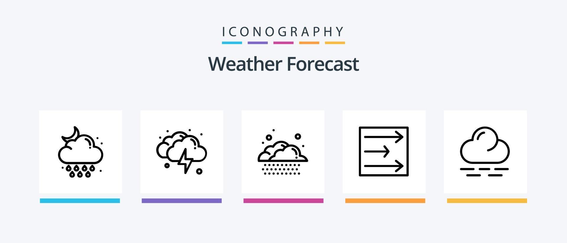 Weather Line 5 Icon Pack Including . weather. backside. rain. weather. Creative Icons Design vector