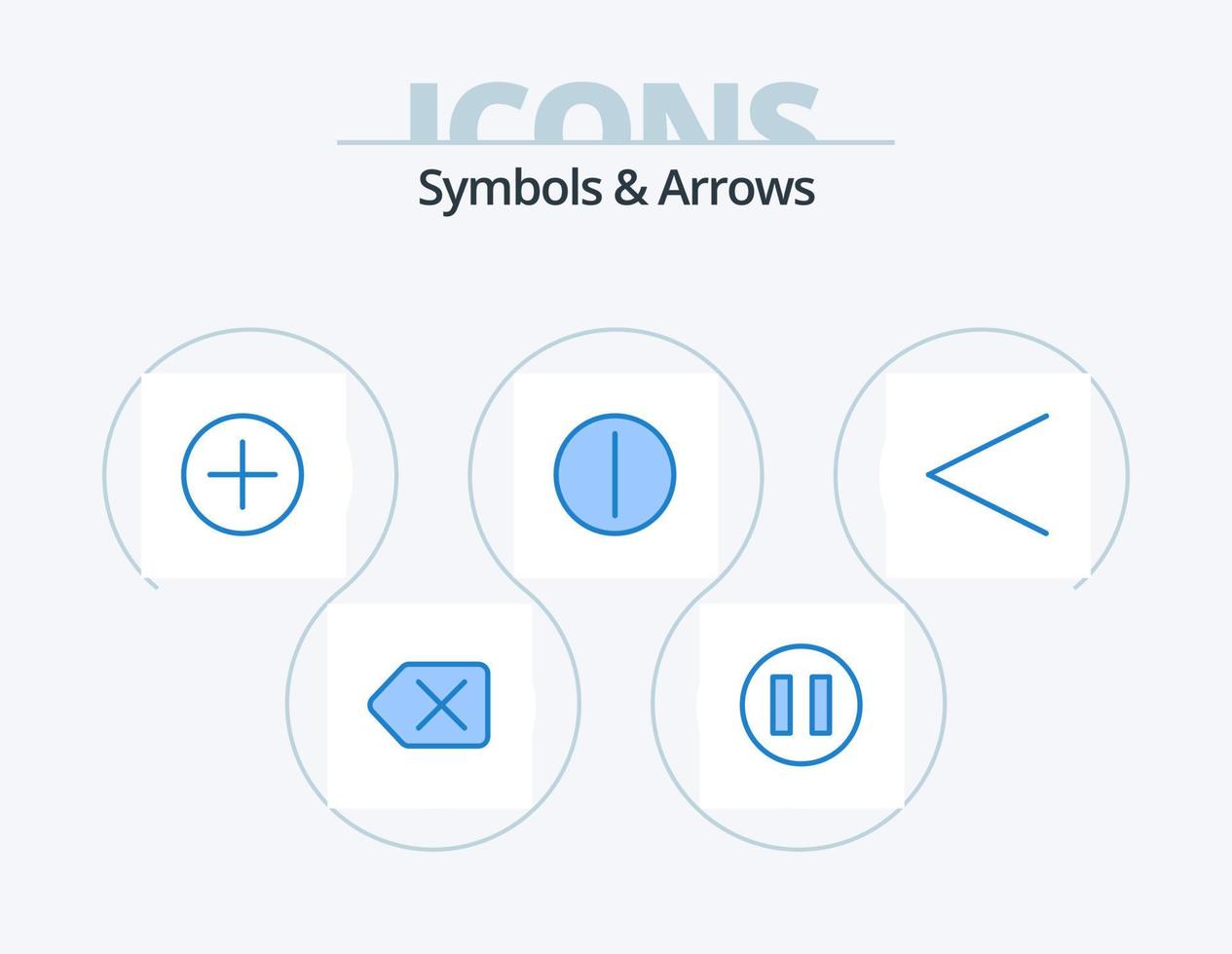 Symbols and Arrows Blue Icon Pack 5 Icon Design. . on. . left vector