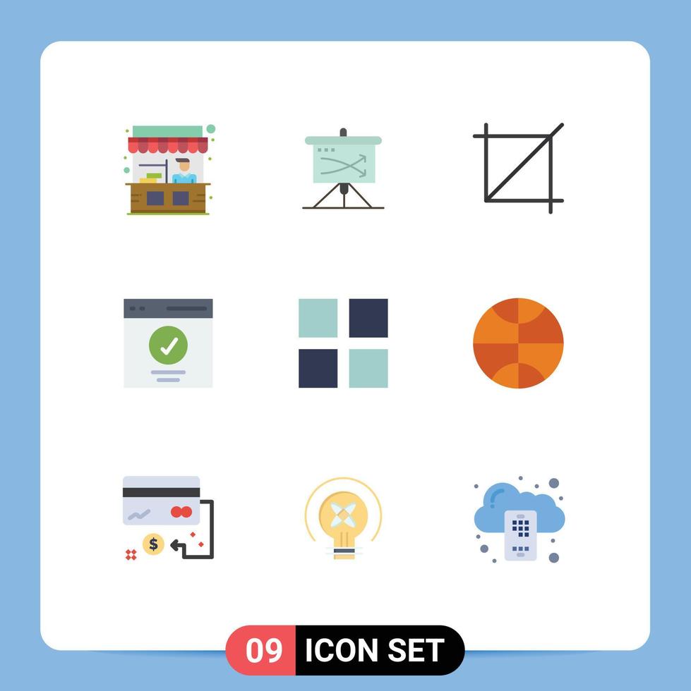 9 Universal Flat Colors Set for Web and Mobile Applications layout user graph success interface Editable Vector Design Elements