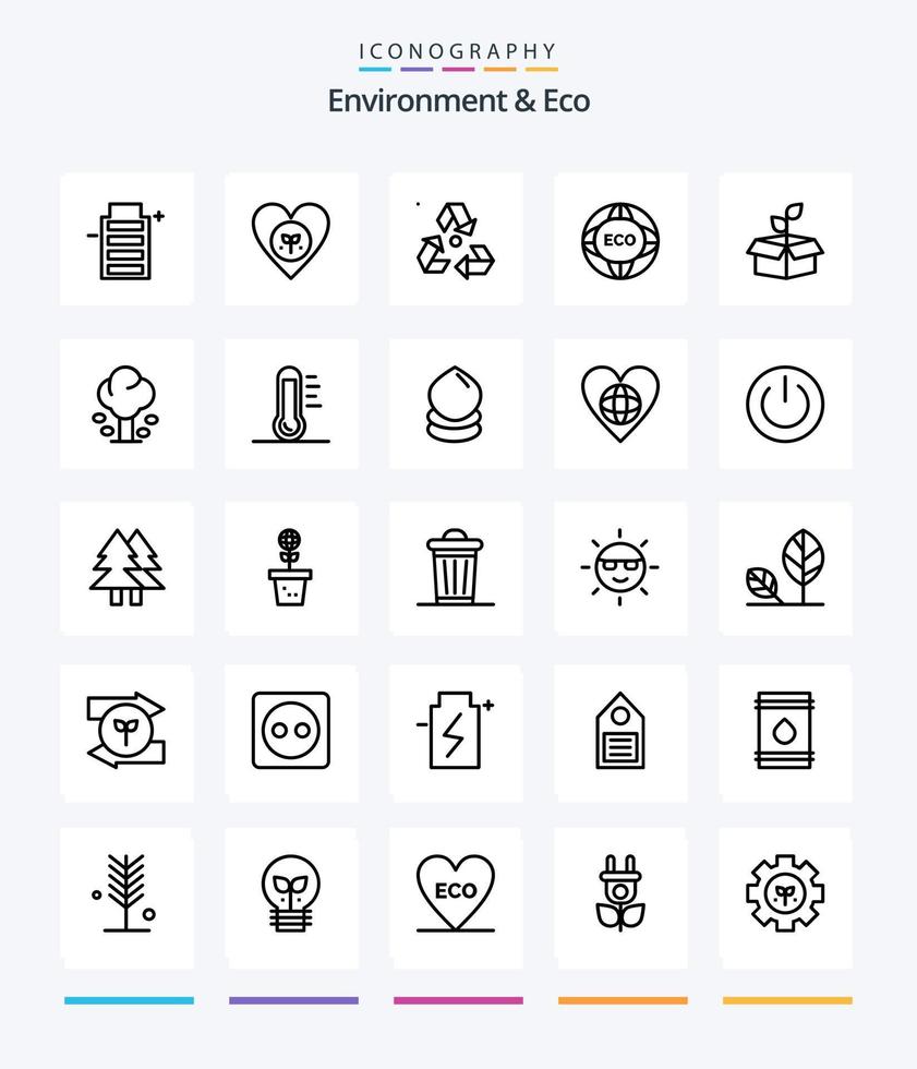 Creative Environment And Eco 25 OutLine icon pack  Such As world. global. like. environment. garbage vector