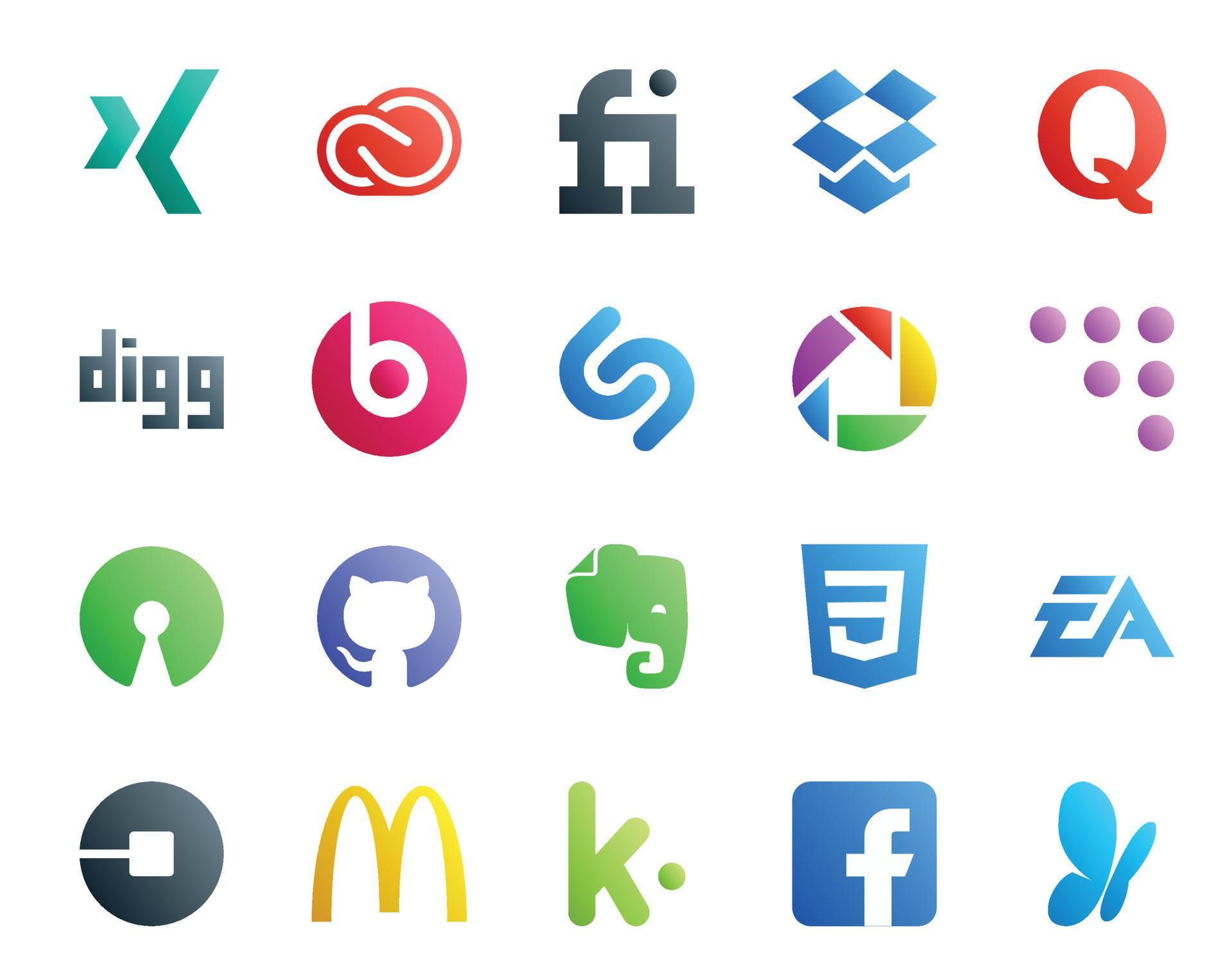 20 Social Media Icon Pack Including electronics arts evernote digg