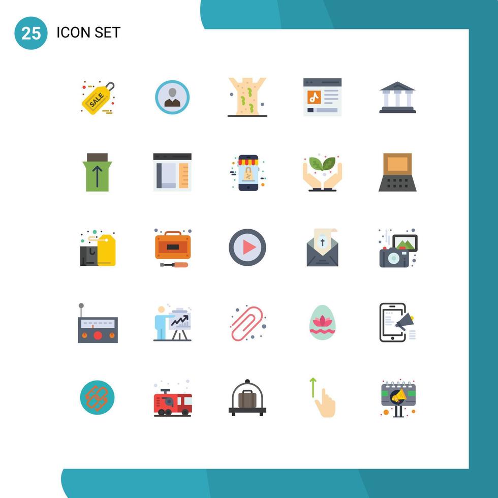 25 Universal Flat Color Signs Symbols of interface communication person medical healthcare Editable Vector Design Elements