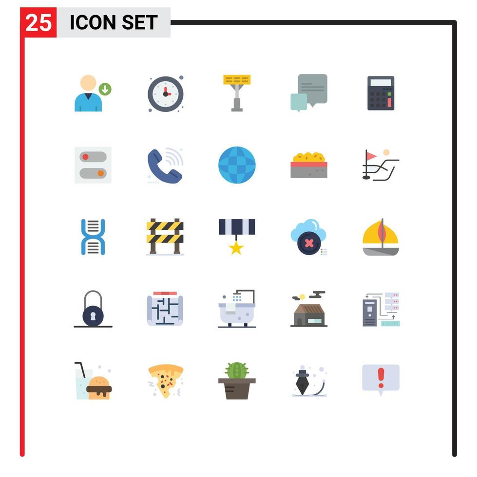Stock Vector Icon Pack of 25 Line Signs and Symbols for office ecommerce construction calculator conversation Editable Vector Design Elements