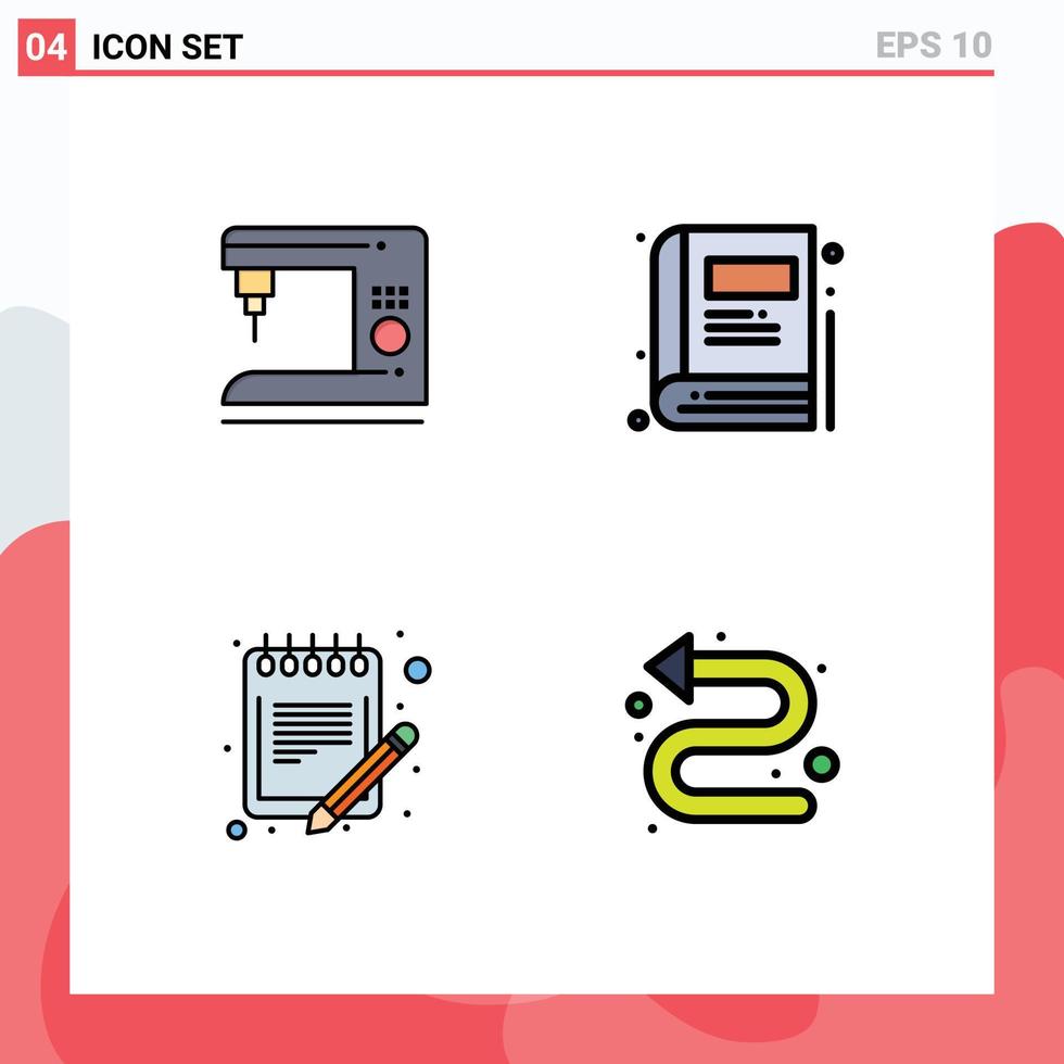 Set of 4 Modern UI Icons Symbols Signs for coffee paper machine education sheet Editable Vector Design Elements