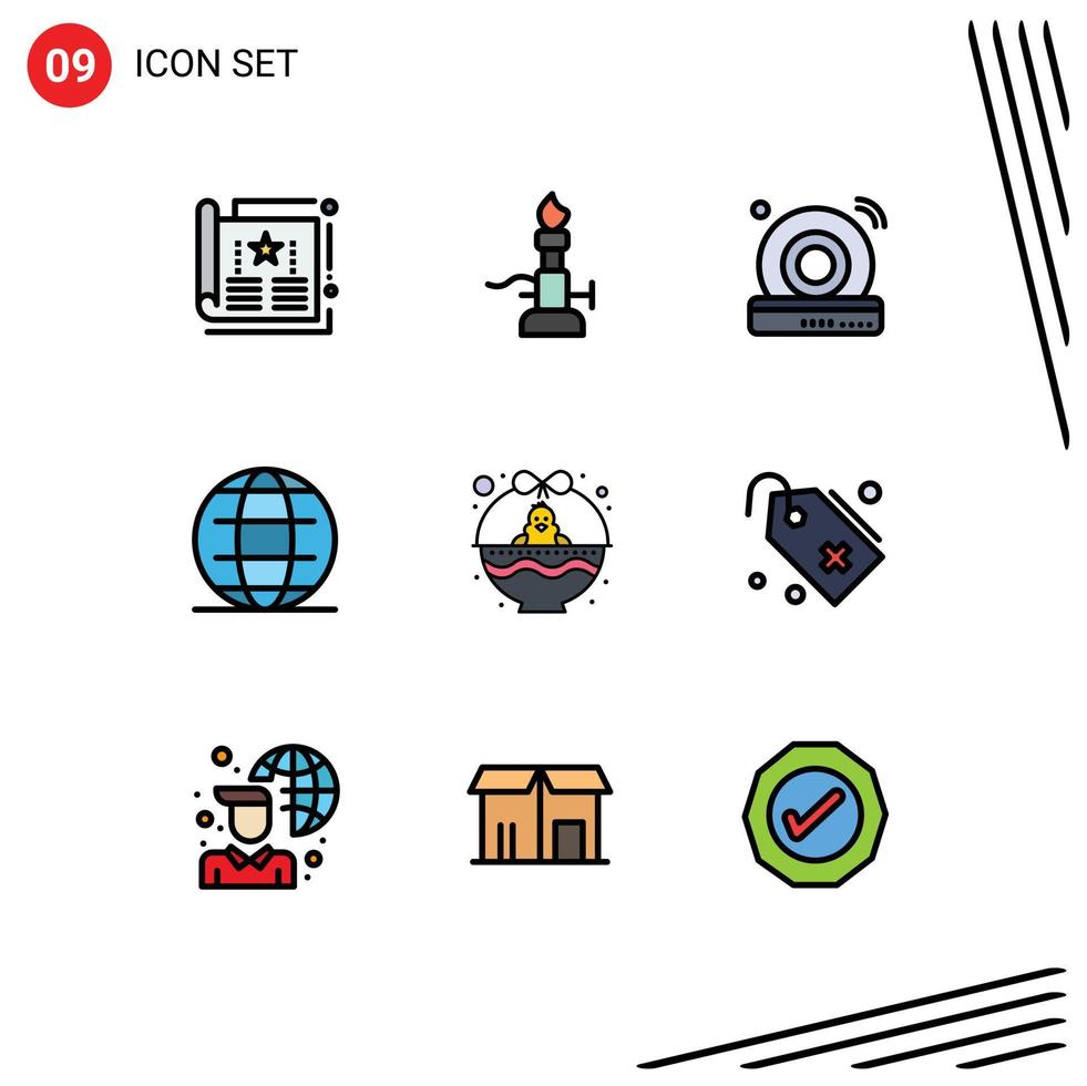 9 Creative Icons Modern Signs and Symbols of world internet science globe wifi Editable Vector Design Elements