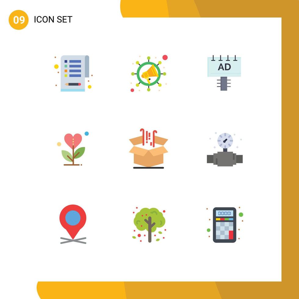 9 Universal Flat Colors Set for Web and Mobile Applications finance box advertising love growth Editable Vector Design Elements