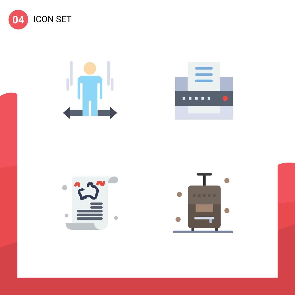 Pictogram Set of 4 Simple Flat Icons of user news left fax travel Editable Vector Design Elements