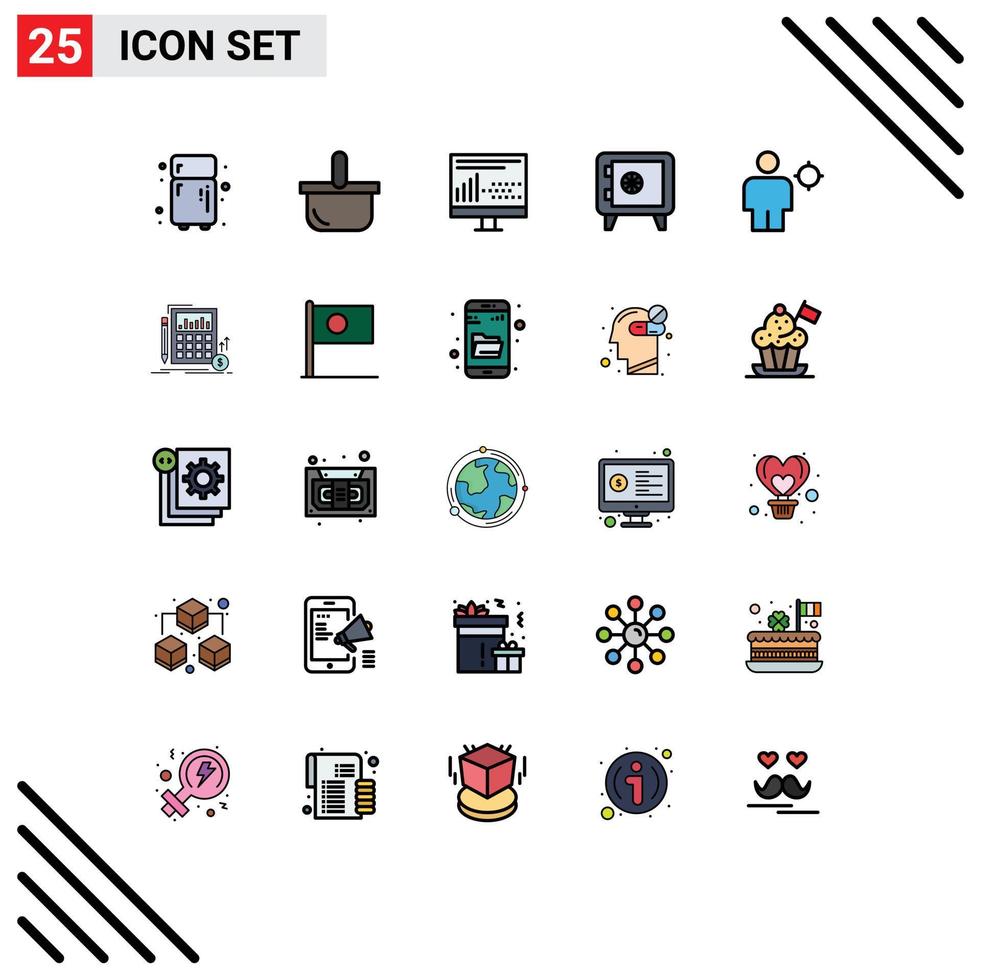 Universal Icon Symbols Group of 25 Modern Filled line Flat Colors of human avatar design journey money Editable Vector Design Elements