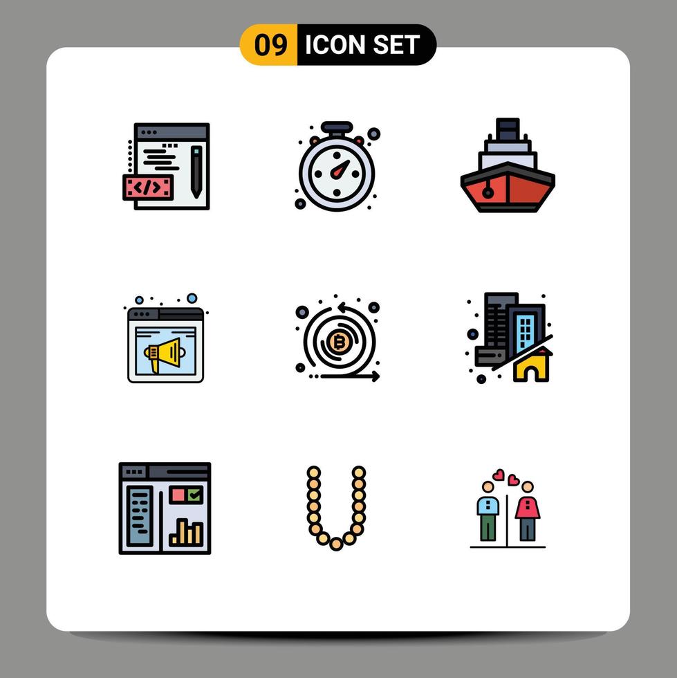 9 Creative Icons Modern Signs and Symbols of currency webpage transport speaker internet Editable Vector Design Elements