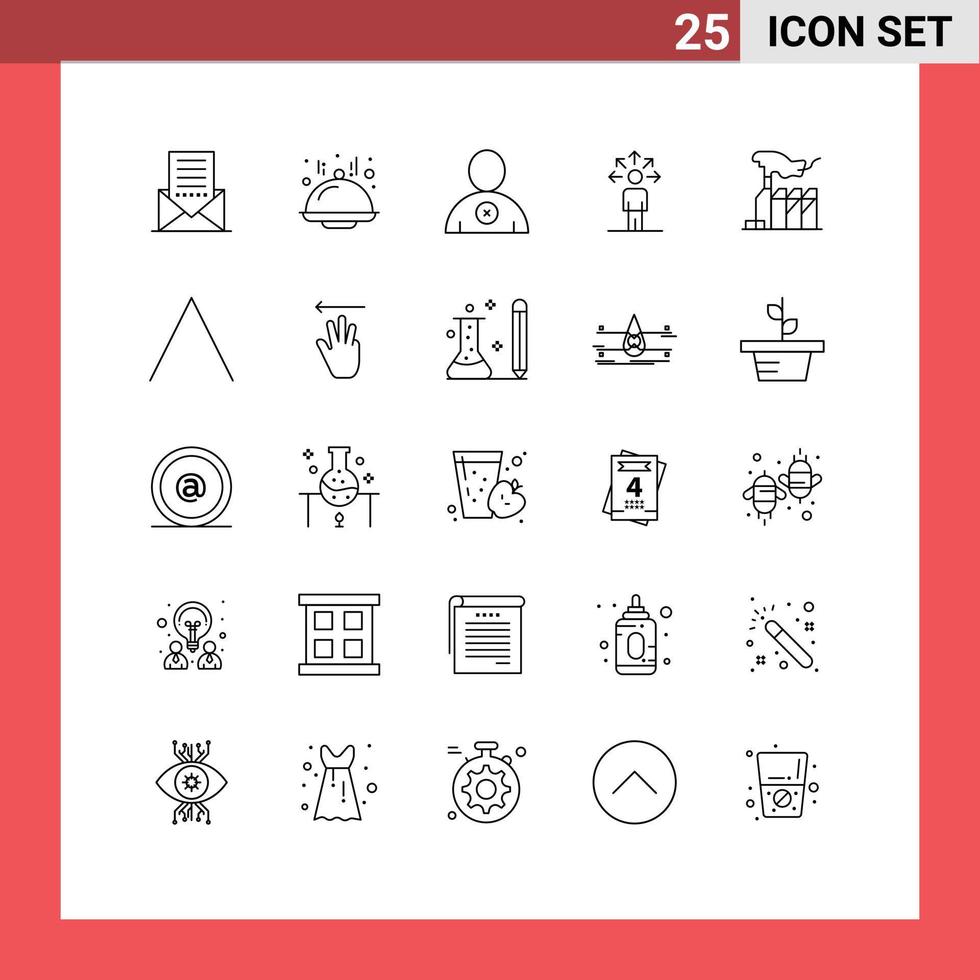 25 Creative Icons Modern Signs and Symbols of domination autocracy delete human abilities Editable Vector Design Elements