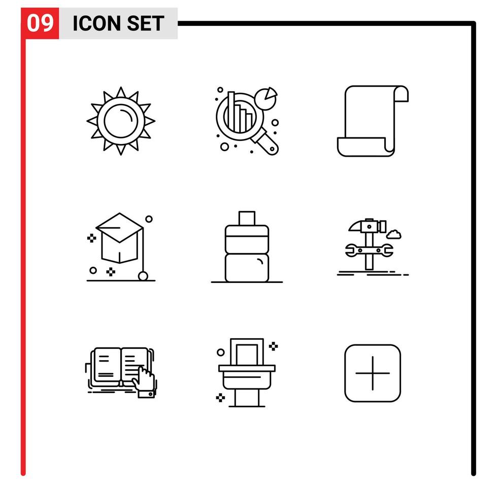 9 9 creativo íconos moderno señales y símbolos de construir deporte Iniciar sesión Universidad educación editable vector diseño elementos