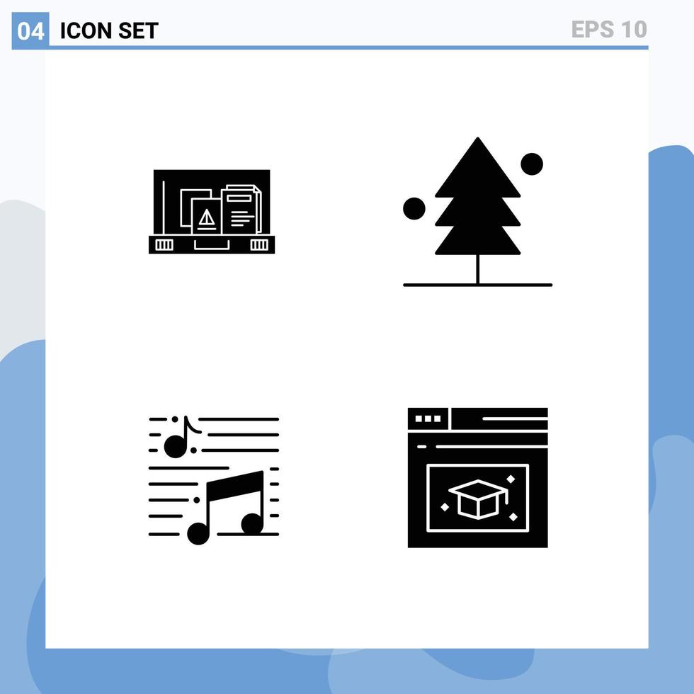Pictogram Set of Simple Solid Glyphs of presentation musical briefcase nature song Editable Vector Design Elements