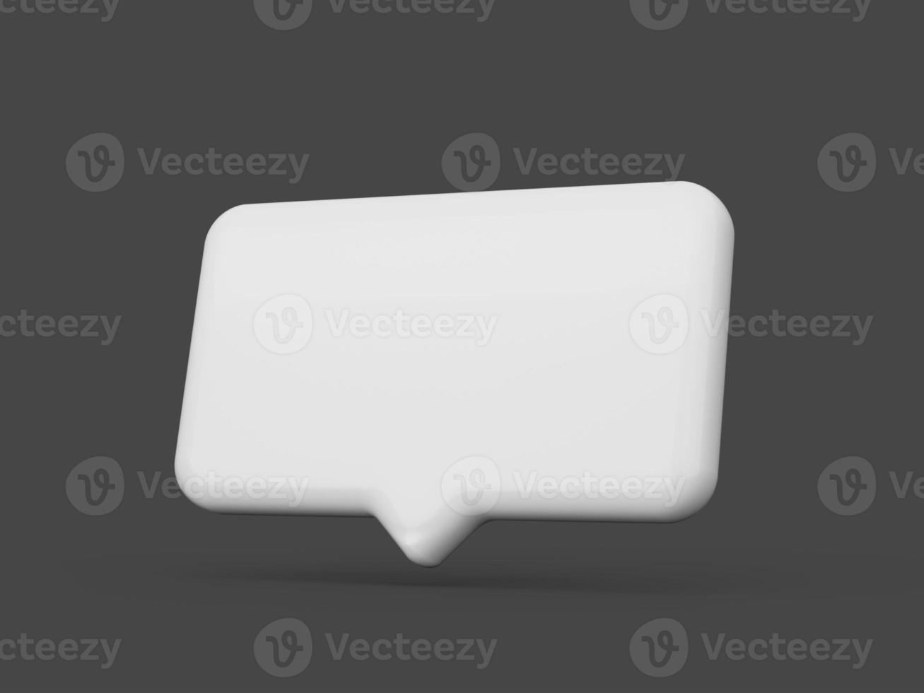 Blank white speech bubble pin isolated on grey background Social network concept. 3d illustration photo