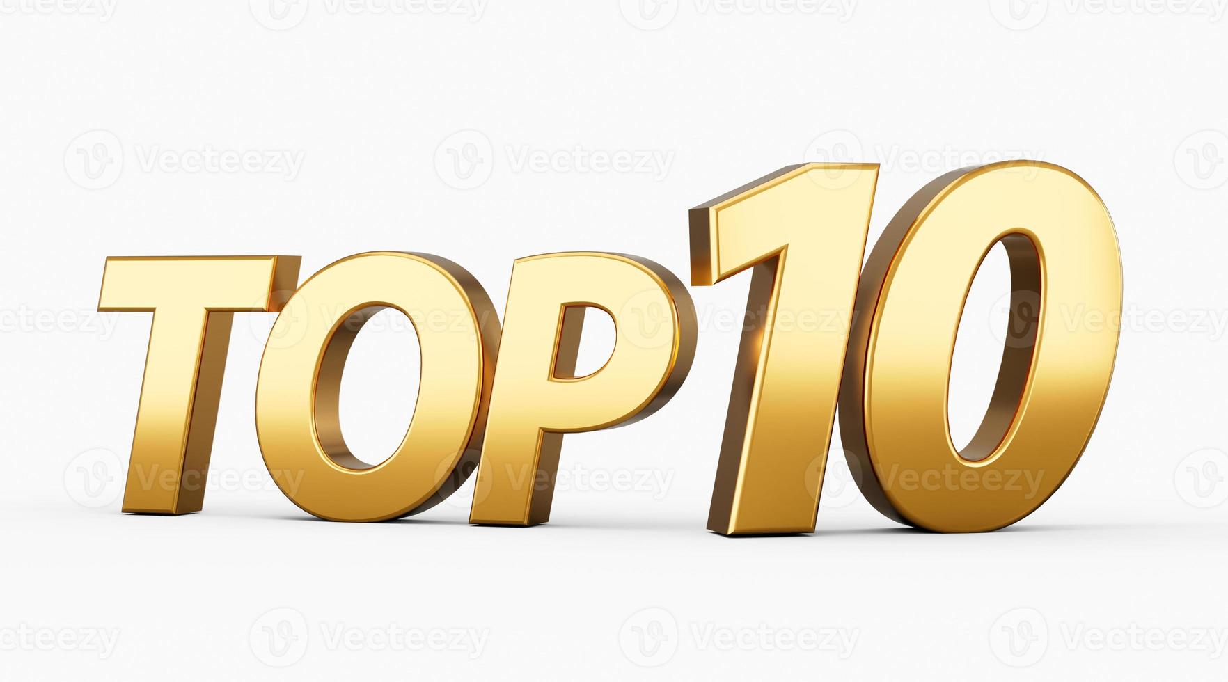 Top ten. 3d illustration on white background photo