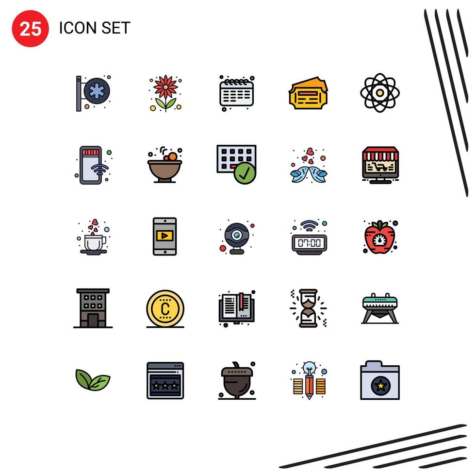 25 Creative Icons Modern Signs and Symbols of science atom calendar station train Editable Vector Design Elements