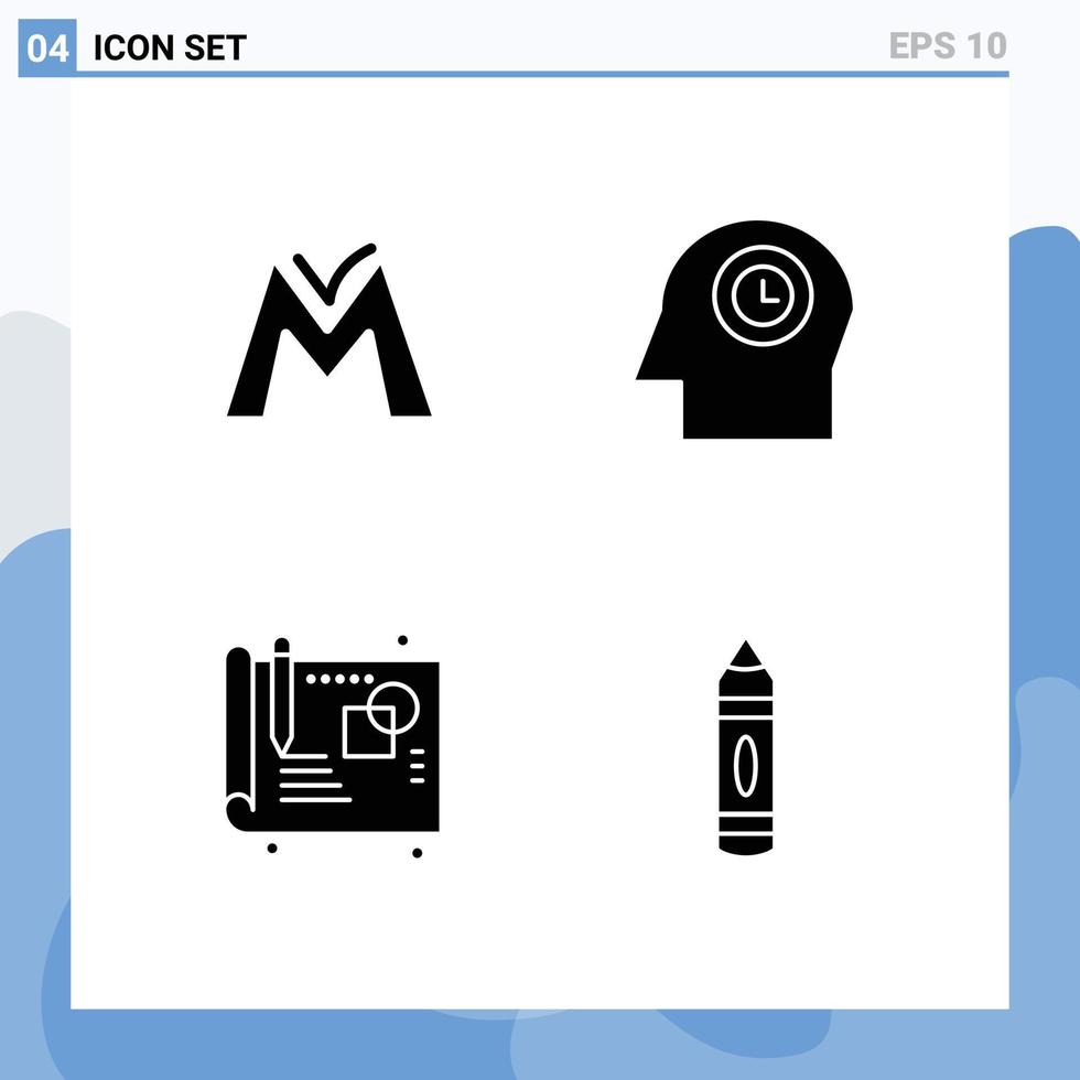 User Interface Pack of 4 Basic Solid Glyphs of monetary unit sketch crypto currency time education Editable Vector Design Elements