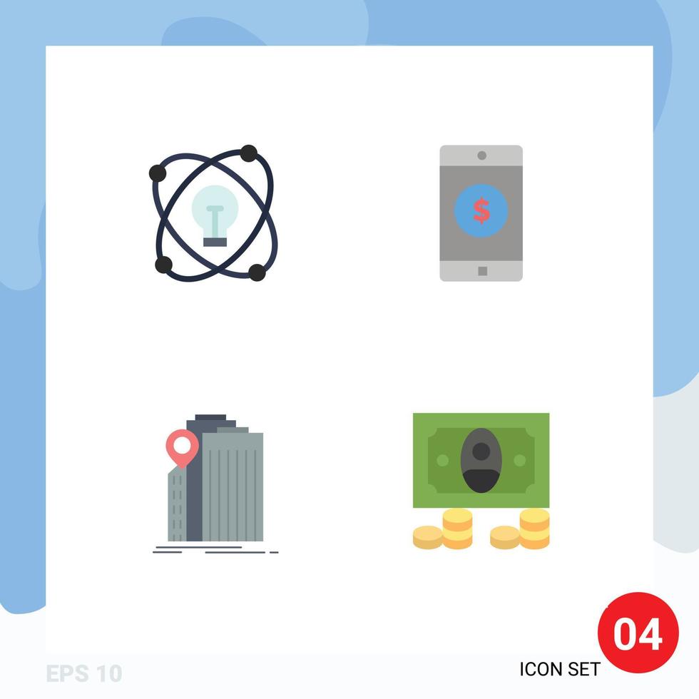 4 Flat Icon concept for Websites Mobile and Apps idea banking drawing mobile application federal Editable Vector Design Elements