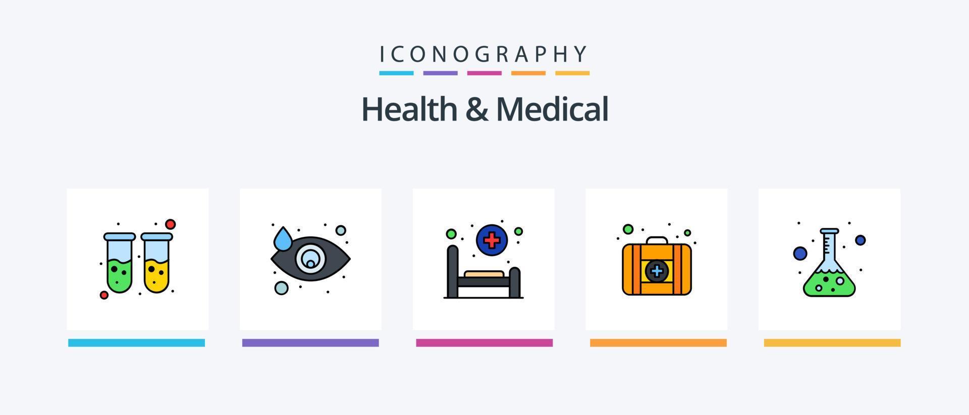 Health And Medical Line Filled 5 Icon Pack Including first aid. injured. fitness. fraction. bone. Creative Icons Design vector