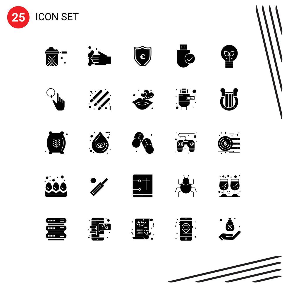 Stock Vector Icon Pack of 25 Line Signs and Symbols for stick devices wash connected protection Editable Vector Design Elements