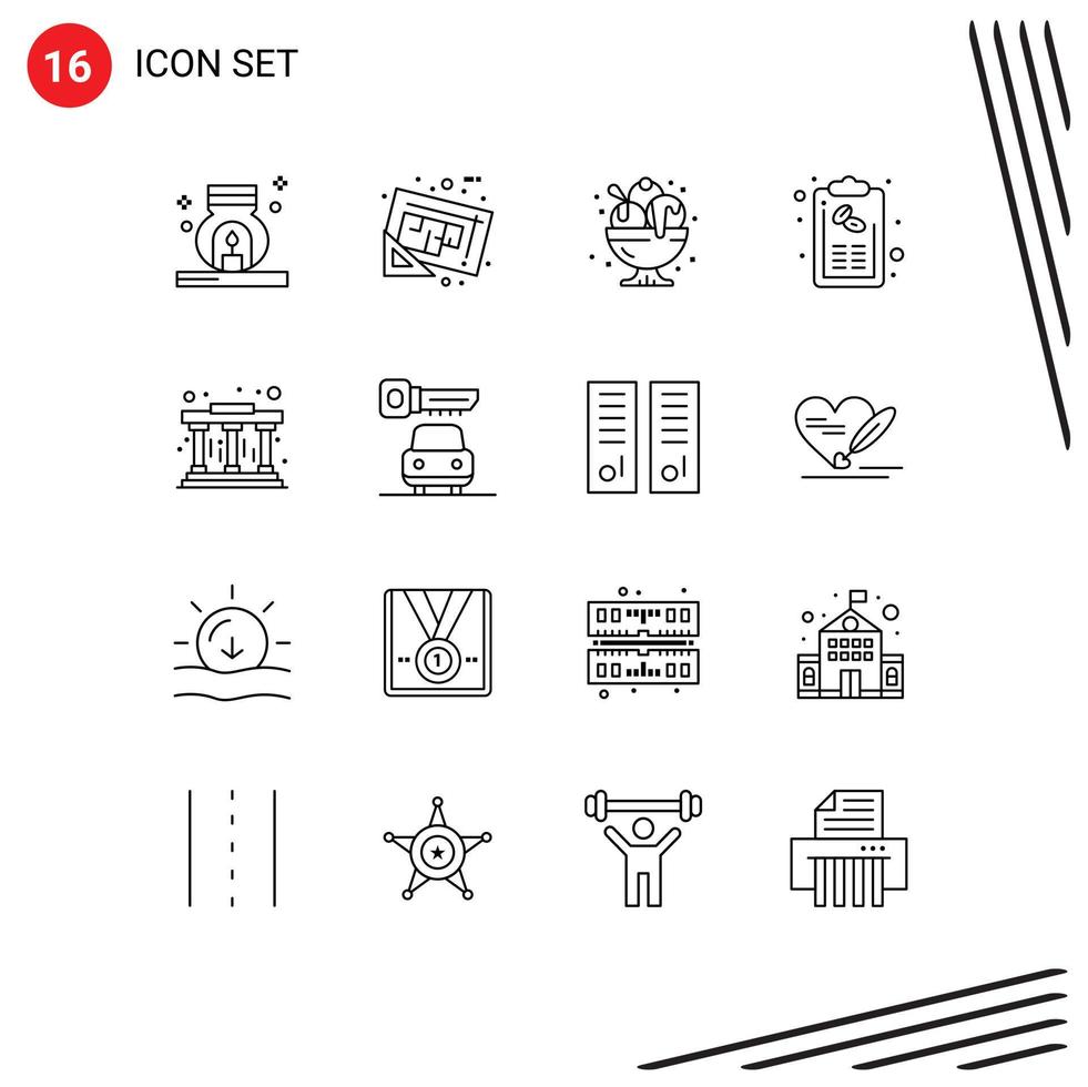 16 Creative Icons Modern Signs and Symbols of list coffee plan bill party Editable Vector Design Elements