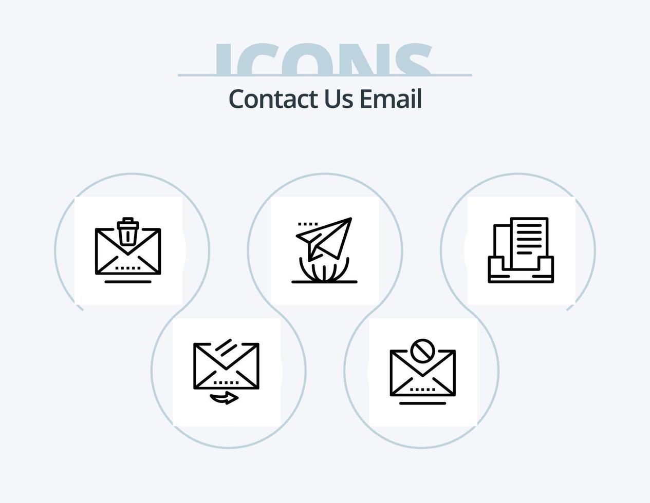 Email Line Icon Pack 5 Icon Design. envelope. remove. message. mail. send vector