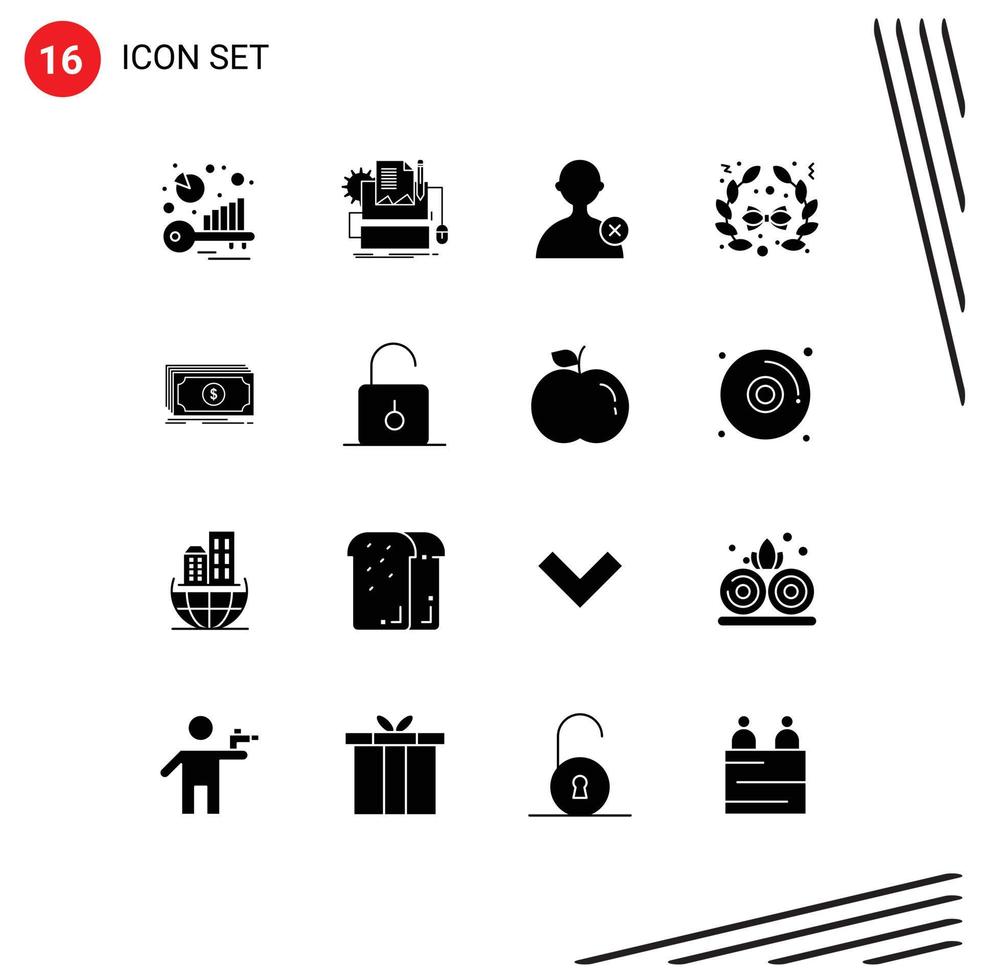 16 Creative Icons Modern Signs and Symbols of transfer money keyboard decoration bow Editable Vector Design Elements