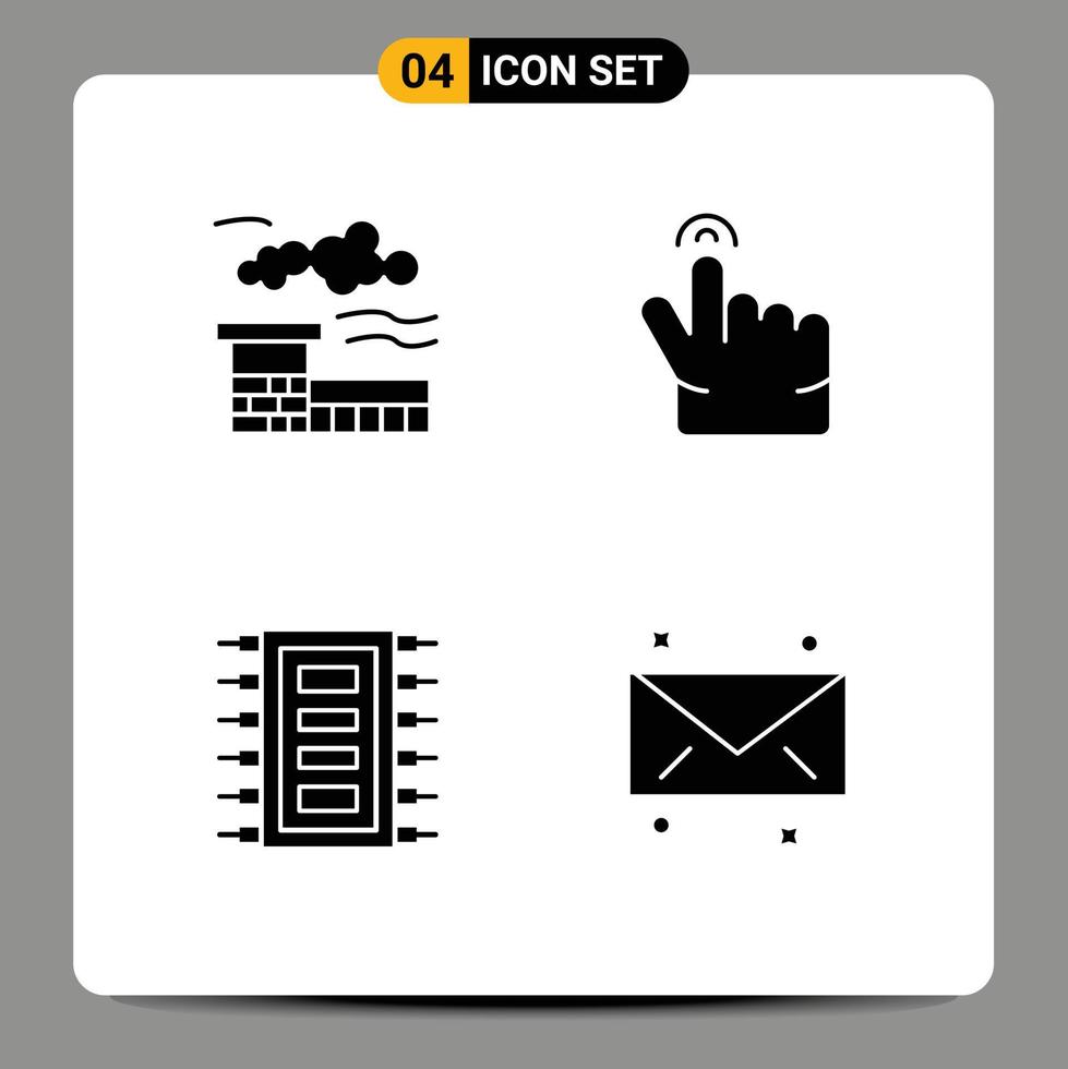 Set of Modern UI Icons Symbols Signs for factory computer double tech message Editable Vector Design Elements