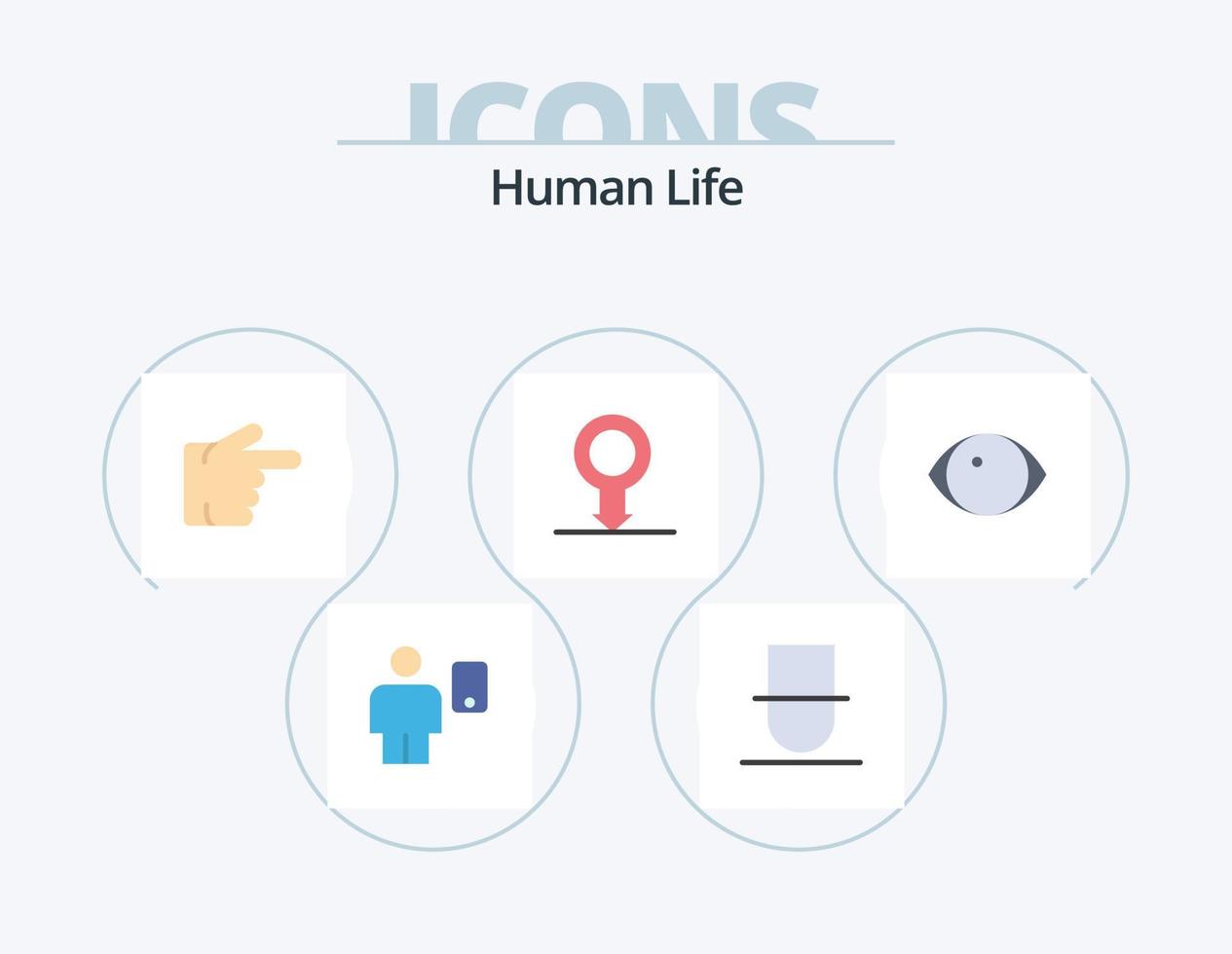 Human Flat Icon Pack 5 Icon Design. human. eye. user. sex. human vector