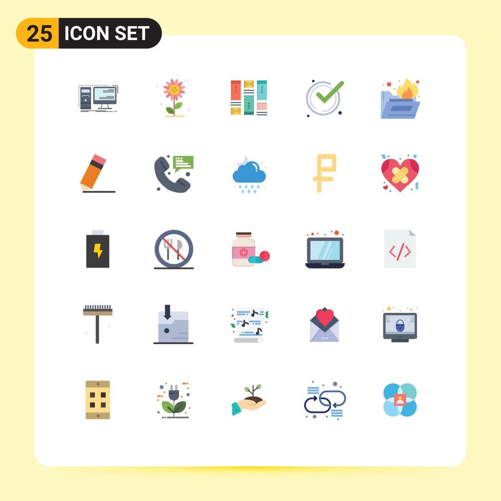 25 Creative Icons Modern Signs and Symbols of folder ok spring good idea Editable Vector Design Elements