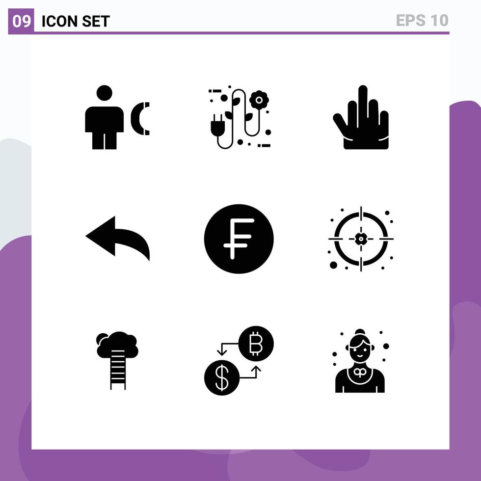 Set of 9 Modern UI Icons Symbols Signs for dollar cash electrician swiss france arrow Editable Vector Design Elements