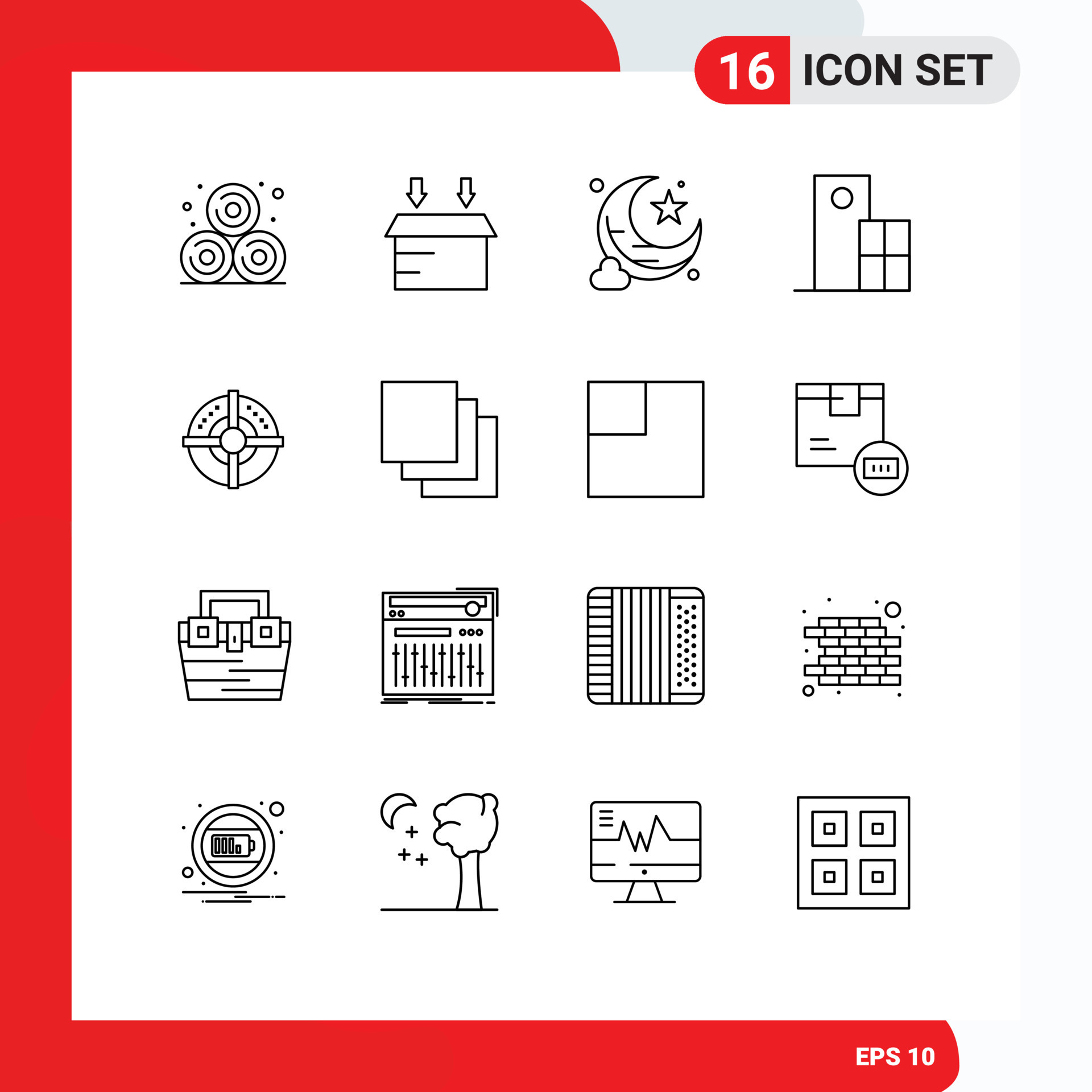 16 Creative Icons Modern Signs and Symbols of point arrow star target modern Editable Vector